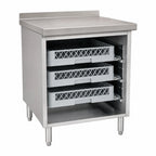 Thumbnail image #3 for BK Resources UBDW-21-GC242 24-Inch Underbar Glass Rack Cabinet, Drainboard Top, Open Front, 3-Rack Capacity, Stainless Steel