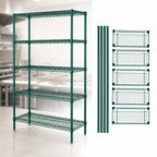 Thumbnail image #3 for Quantum WR74-2154P-5 54"W x 21"D x 74"H Stationary Wire Shelving Starter Kit, 5 Shelves, Green Epoxy Finish