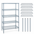 Thumbnail image #3 for Quantum Wire Shelving Starter Kit, 72 Inch Wide x 24 Inch Deep x 74 Inch High, 5 Shelves, Gray Epoxy Antimicrobial Finish