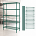 Thumbnail image #3 for Quantum 54 x 21 x 74 Inch Stationary Wire Shelving Starter Kit, 5 Shelves, Green Epoxy Antimicrobial, 600-800 lb Capacity