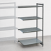 Thumbnail image #3 for Cambro Camshelving Basics Plus 4-Tier Add-On Polymer Shelving Unit, 42W x 24D x 64H, Brushed Graphite