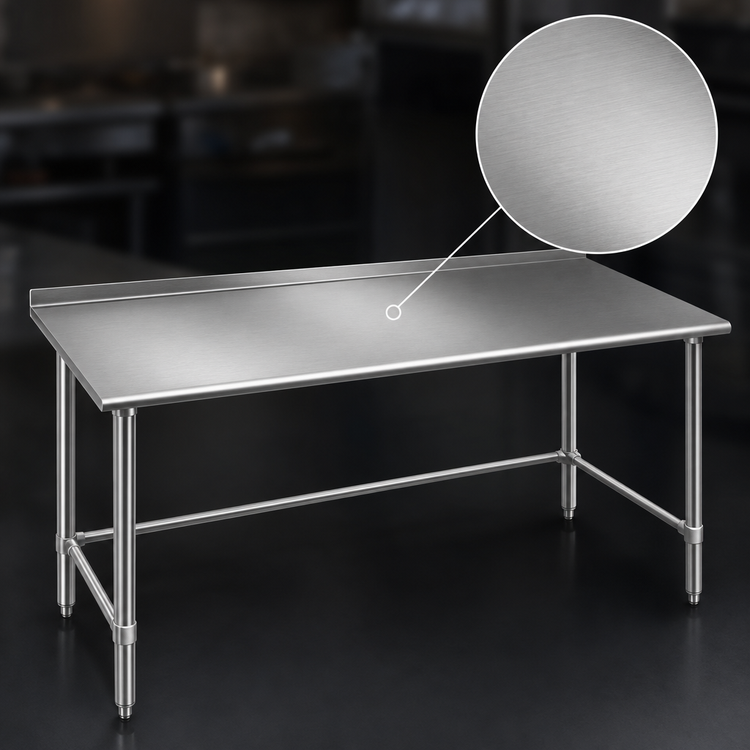 Product image #3 for Eagle Budget Series 60 Inch x 24 Inch 430 Stainless Steel Work Table with 1-1/2 Inch Rear Up-Turn