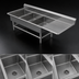 Thumbnail image #3 for John Boos Pro-Bowl 3-Compartment Sink with 24-Inch Right Drainboard, 88-3/16-Inch W x 33-1/2-Inch D, 14-Gauge Stainless Steel