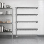 Thumbnail image #3 for Eagle Group Valu-Master A5-86-1860V 5-Tier Add-On Wire Shelving Unit, 60W x 18D x 86H, Pewter Gray Epoxy