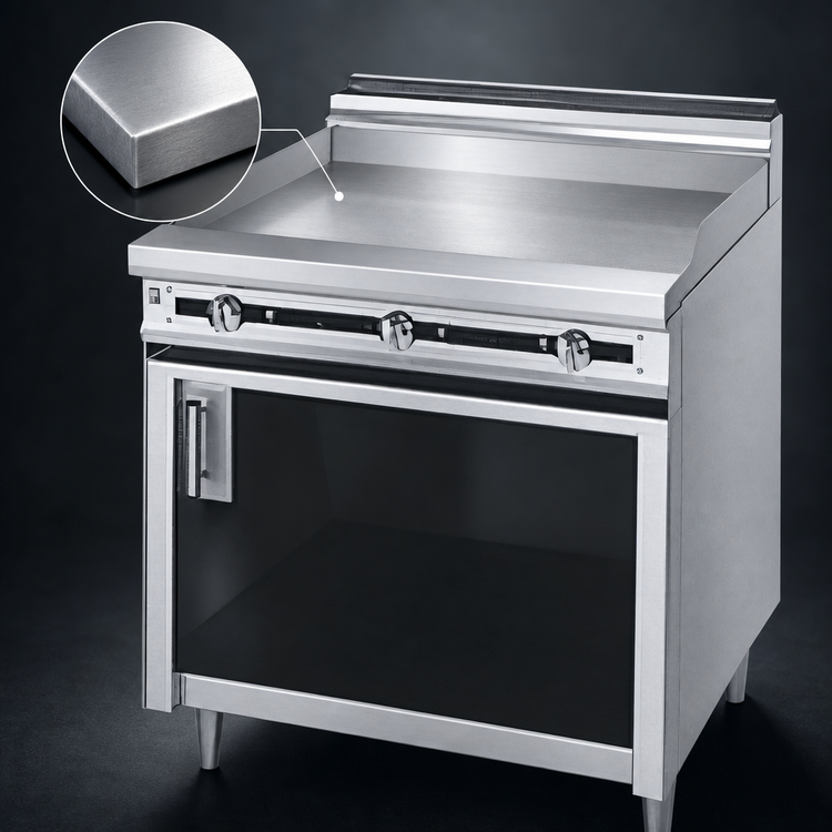 Product image #3 for Titan JTRH-60GT 60" Heavy Duty Cabinet Base Gas Griddle Range with Thermostatic Controls
