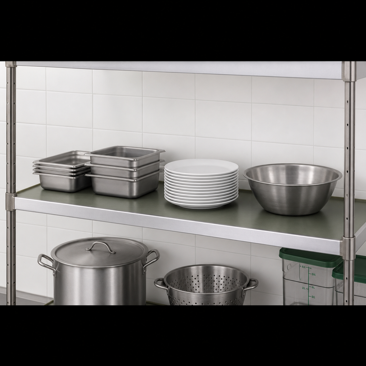 Product image #3 for Eagle Group Valu-Gard 60-Inch x 24-Inch Solid Commercial Shelf with Marine Edge, Green Epoxy Finish