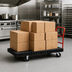 Thumbnail image #3 for Rubbermaid Commercial Products FG446600BLA Heavy-Duty Platform Truck, 30 x 60 in, 2,000 lb Capacity, Resin-Steel, 8 in TPR Casters