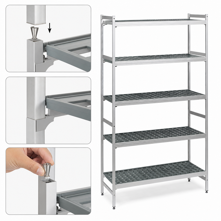 Product image #3 for Fermostock 5-Tier Stationary Starter Polymer Shelving Unit, 42W x 22D x 83H