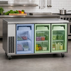 Thumbnail image #3 for Everest Refrigeration ETRF3 3-Section Undercounter Dual-Temperature Refrigerator/Freezer Combo with Stainless Steel Worktop