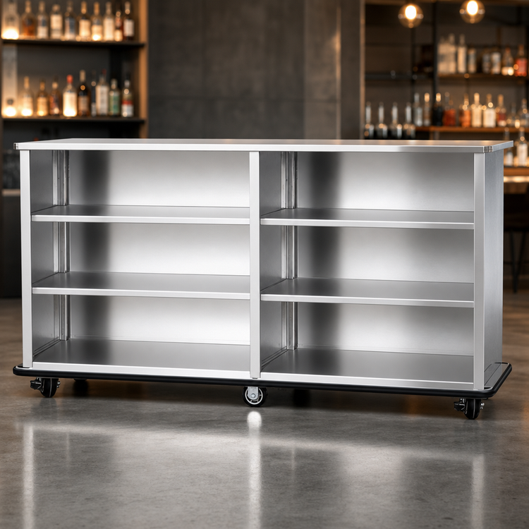 Product image #3 for Weather-All Stainless Steel Portable Back Bar, 3-Sided Enclosed, 8-Foot