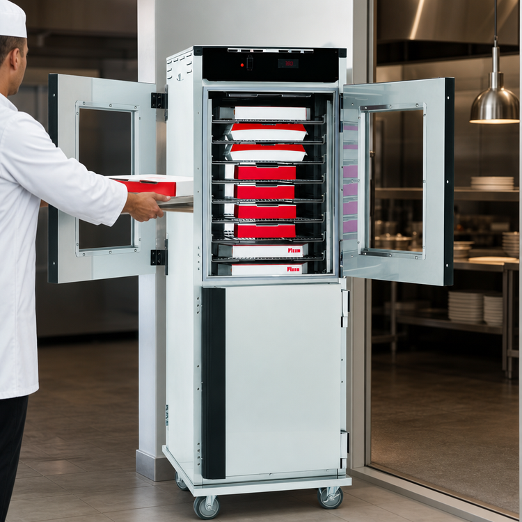 Product image #3 for Cres Cor Full-Height Mobile Heated Pass-Thru Pizza Holding Cabinet, 24 Pizza Box Capacity