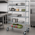 Thumbnail image #3 for Quantum 60 Inch x 18 Inch x 80 Inch Mobile Wire Shelving Cart with 5 Shelves and Casters