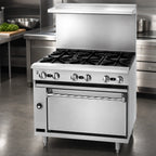 Thumbnail image #3 for Jade Range (Middleby) Bistro JBR-12G-4 36-Inch Gas Restaurant Range, 4 Open Burners, 12-Inch Griddle, Cabinet Base