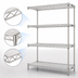 Thumbnail image #3 for Eagle Group Add-On 4-Tier Wire Shelving Unit, 42 x 24 x 63 Inches, Stainless Steel Finish