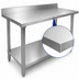 Thumbnail image #3 for Omcan Elite Series 72-Inch x 24-Inch Stainless Steel Work Table with 4-Inch Backsplash and Undershelf