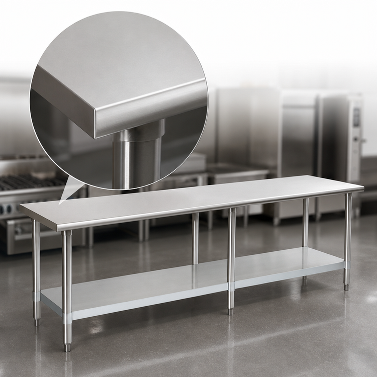 Product image #3 for Eagle Deluxe Series Stainless Steel Work Table with Adjustable Undershelf, 144 x 24 Inches