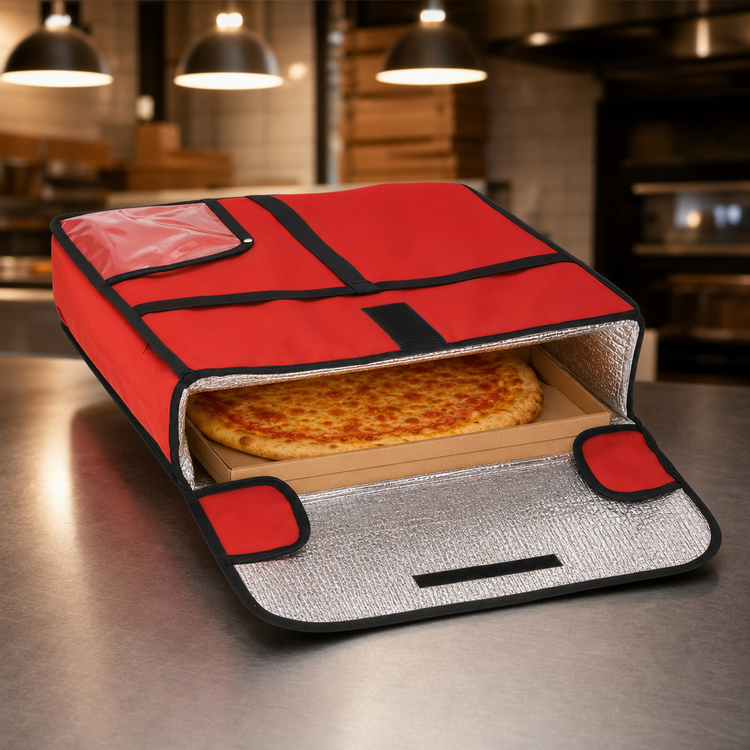 Product image #3 for Winco Red Insulated Pizza Delivery Bag, 20 x 20 x 5 Inch