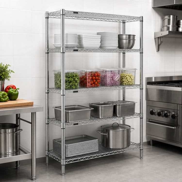 Product image #3 for Eagle Redi-Pak 4-Tier Stationary Wire Shelving Unit, 36 x 24 x 74 Inches, Chrome Finish