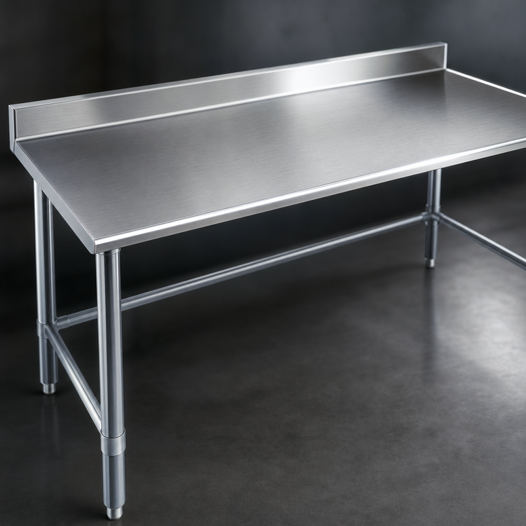Product image #3 for Eagle Group Deluxe Series 72-Inch W x 36-Inch D Stainless Steel Work Table with 4-1/2-Inch Backsplash and Galvanized Tubular Base