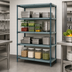 Thumbnail image #3 for Quantum Wire Plastic Mat Stationary Shelving Unit, 4-Tier, 48W x 21D x 86H, Green Epoxy Antimicrobial