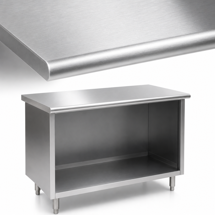 Product image #3 for Eagle Spec-Master Open Front Cabinet Base Worktable, 72W x 24D, Stainless Steel Top