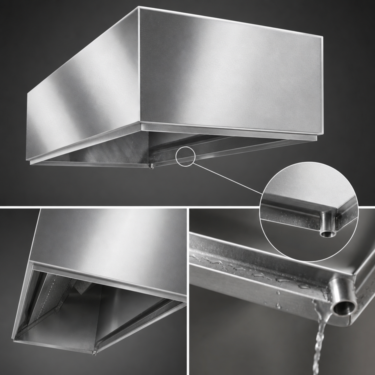 Product image #3 for SpecAir 48-Inch W x 36-Inch D x 20-Inch H Condensate Hood with Exhaust Duct, 304 Stainless Steel