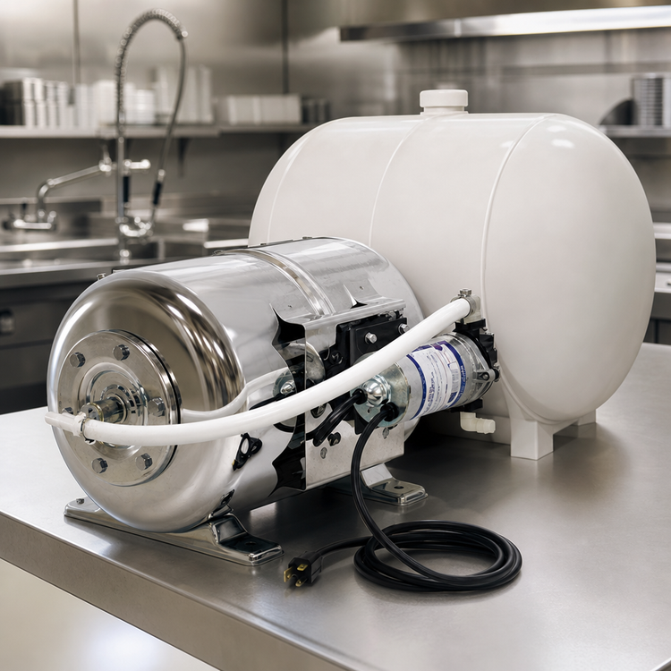 Product image #3 for ShurFlo Maxi Water Boost System with 90 PSI Pump and 6 Gallon Tank, 115V, 1/2 Inch Barb Fittings