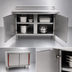 Thumbnail image #3 for Spec-Master Marine Series 72-Inch x 24-Inch Stainless Steel Cabinet Base Work Table with Hinged Doors and Rear Up-Turn