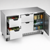 Thumbnail image #3 for Beverage-Air UCRD72AHC-4 Three-Section Undercounter Refrigerator with 4 Drawers and 1 Solid Door, 72 Inch Wide, Rear-Mounted Self-Contained
