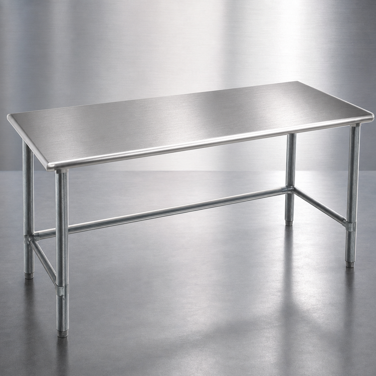Product image #3 for Eagle Deluxe Series 48" W x 30" D Flat Top Work Table with 304 Stainless Steel Top and Galvanized Tubular Base