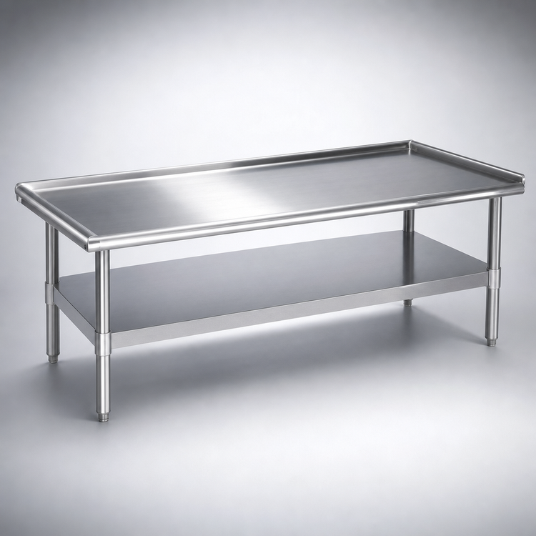 Product image #3 for Eagle Group 72-3/8 Inch Stainless Steel Griddle/Equipment Stand with Open Base and Undershelf