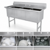 Thumbnail image #3 for Advance Tabco 3-Compartment Fabricated Stainless Steel Sink with Legs, No Drainboard