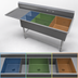 Thumbnail image #3 for John Boos Pro-Bowl 84-Inch Wide 3-Compartment Platter Sink with Left Drainboard and 10-Inch Backsplash