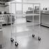 Thumbnail image #3 for Metro Super Erecta Brite 4-Shelf Wire Stem Caster Cart with Polyurethane Casters, 36 x 21 x 69 Inches, 900 lb. Capacity