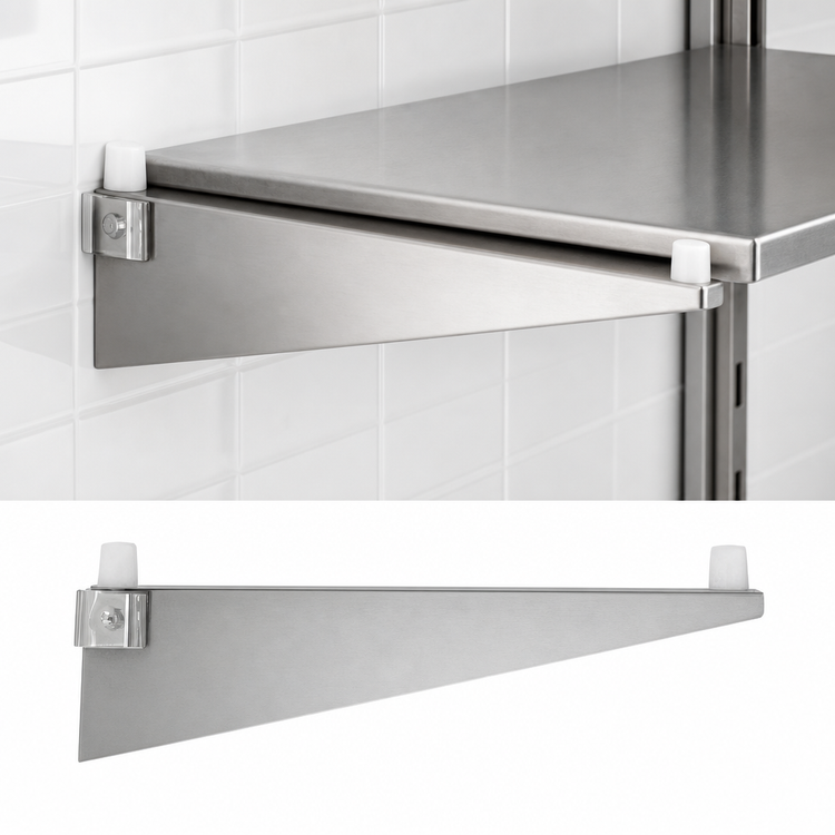 Product image #3 for Eagle Group Left Single-Knob Shelf Bracket for Cantilevered Shelving, 21 Inch, Stainless Steel