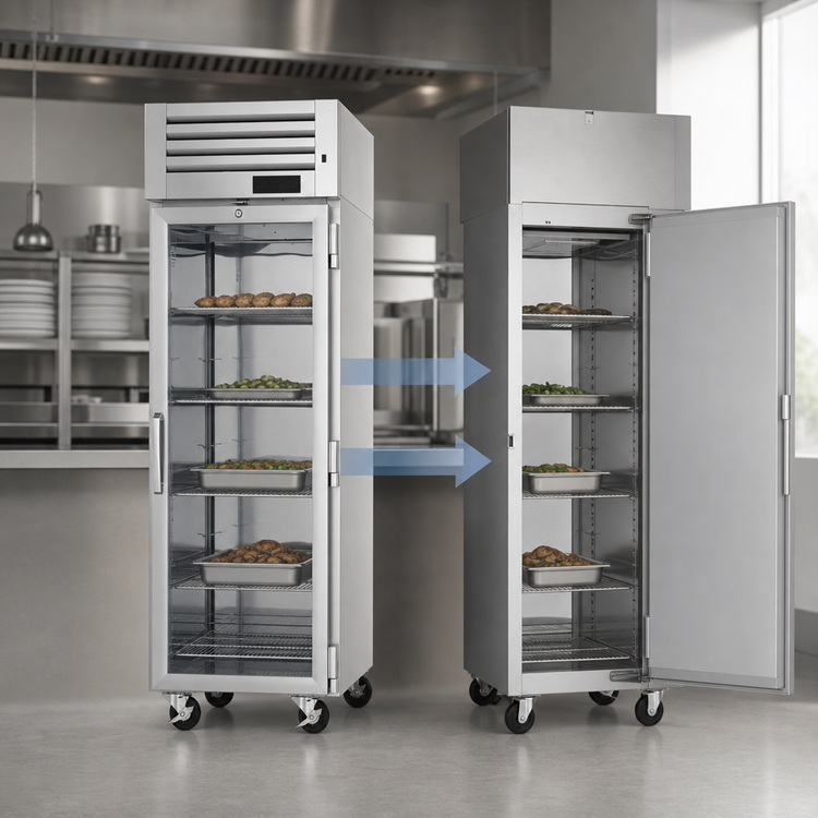 Product image #3 for Turbo Air PRO Series Pass-Thru Heated Holding Cabinet, 1-Section, 27 Cu. Ft., Glass Front and Solid Rear Doors, 115V