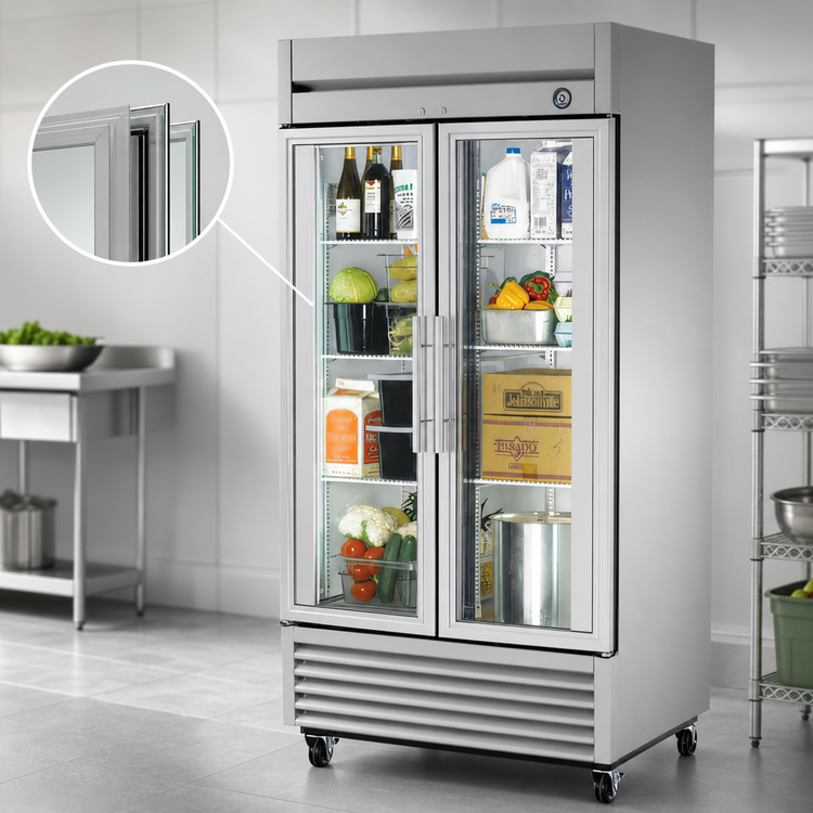 Product image #3 for True Two-Section Framed Glass Door Reach-In Refrigerator, Self-Contained, Bottom-Mounted