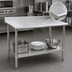 Thumbnail image #3 for Eagle Group Spec-Master Stainless Steel Work Table with Backsplash and Undershelf, 48 x 24 Inches
