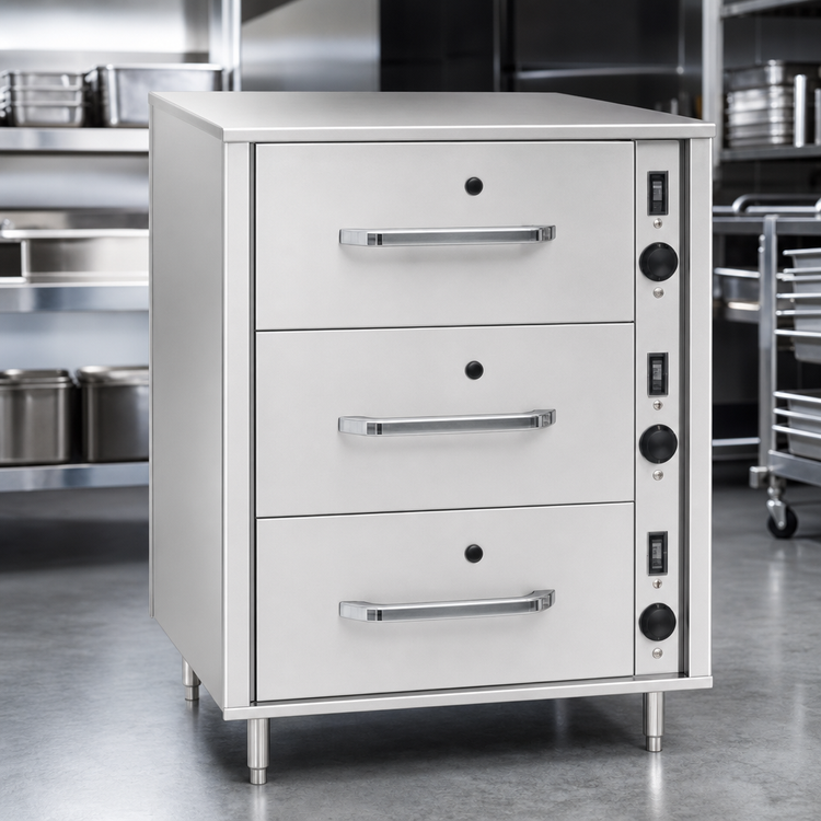 Product image #3 for RedHots DWW-3-120 3-Drawer Freestanding Heated Warming Drawer