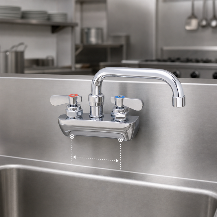 Product image #3 for BK Resources OptiFlow Heavy Duty Solid Body Faucet with 16-Inch Swing Spout