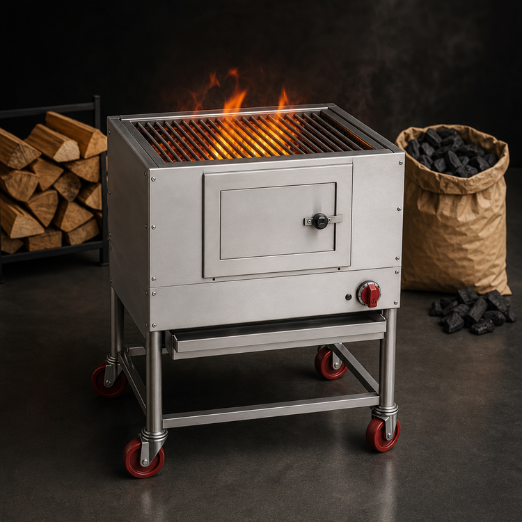 Product image #3 for American Range 48-Inch Wood/Charcoal Floor Model Charbroiler with Gas Log Lighter