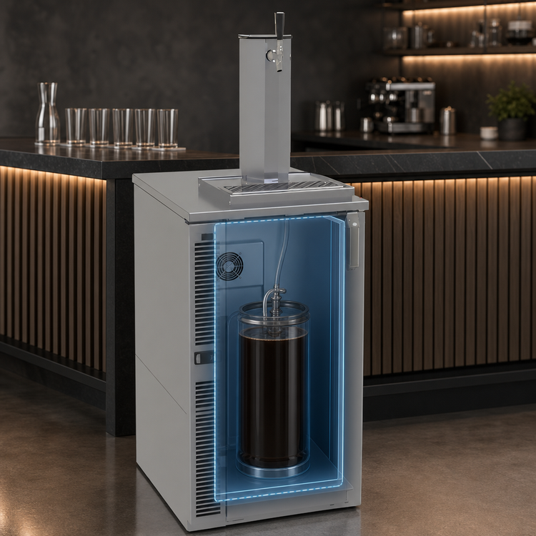 Product image #3 for Glastender One-Zone Side-Serviced Cold Brew Coffee Dispensing Cooler, Bar Profile, 20 Inch Wide