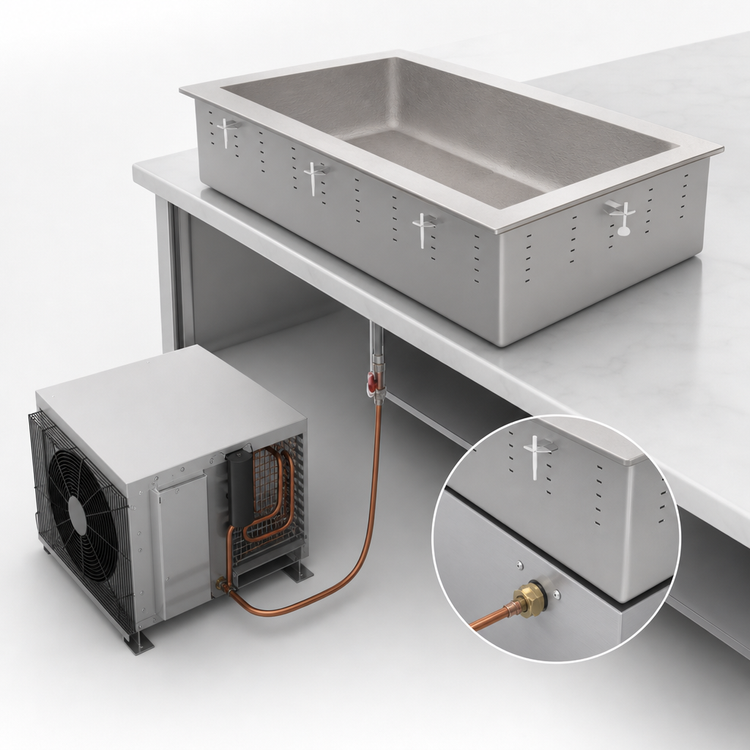 Product image #3 for Vollrath 36456R Remote Refrigerated Drop-In Cold Pan, 1-Pan, 6-5/8 Inch Deep Well