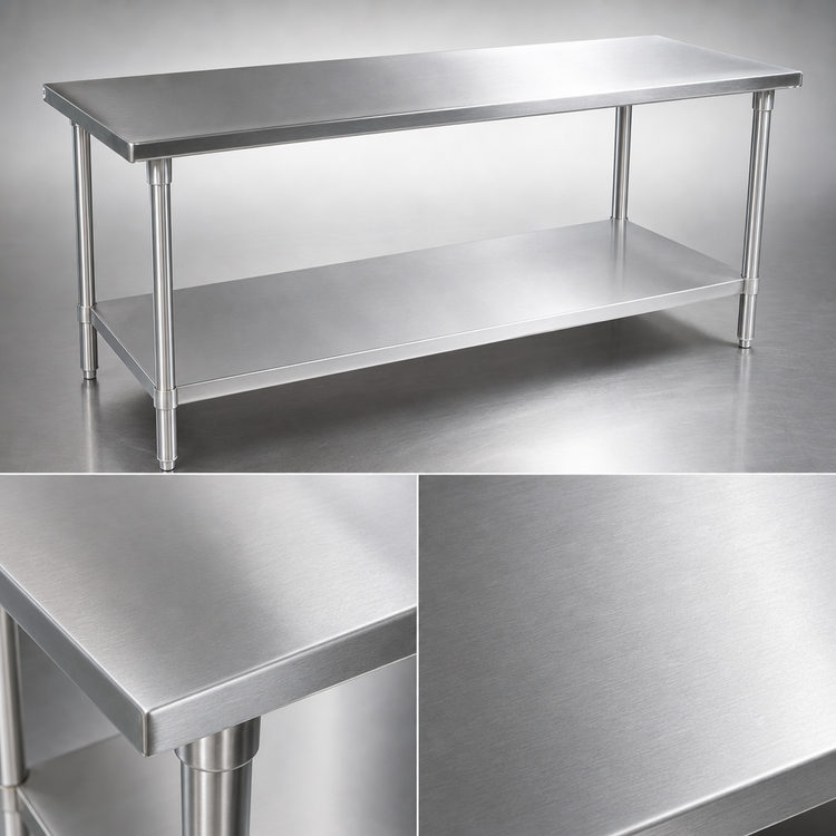 Product image #3 for John Boos Stallion 108-Inch x 30-Inch 16-Gauge Stainless Steel Work Table with Adjustable Undershelf