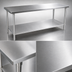 Thumbnail image #3 for John Boos Stallion 108-Inch x 30-Inch 16-Gauge Stainless Steel Work Table with Adjustable Undershelf