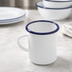 Thumbnail image #3 for American Metalcraft Enamelware 16 oz Mug, White with Blue Rim, Enamel-Coated Steel