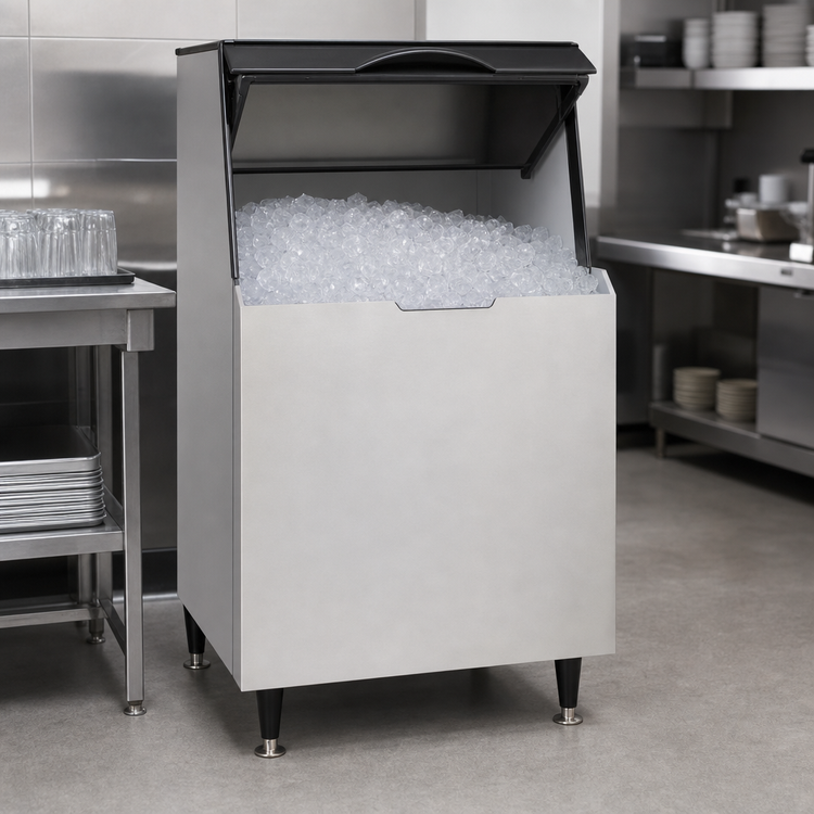 Product image #3 for Ice-O-Matic 510 lb Top-Hinged Ice Bin with Slope Front Door and Aluminum Exterior