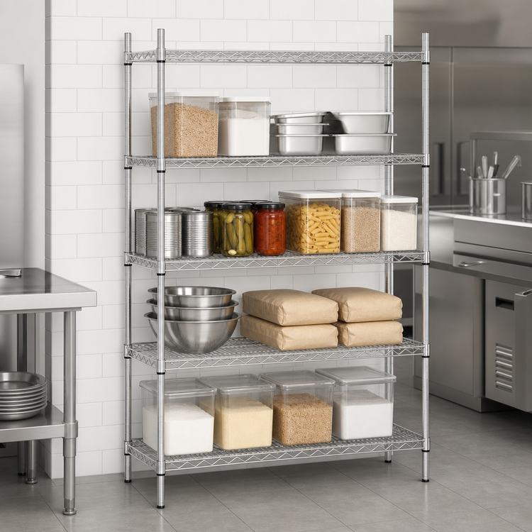 Product image #3 for Advance Tabco Special Value Series 48-Inch Chrome Wire Stationary Shelving Unit with 4 Shelves