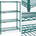 Thumbnail image #3 for Eagle Group Valu-Gard 4-Tier Starter Wire Shelving Unit, 48W x 24D x 74H, Green Epoxy