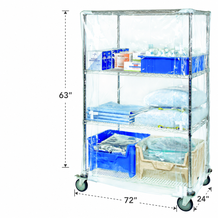 Product image #3 for Quantum 10-Gauge Clear Vinyl Wire Cart Cover with Velcro Flap, 24 x 72 x 63 Inches